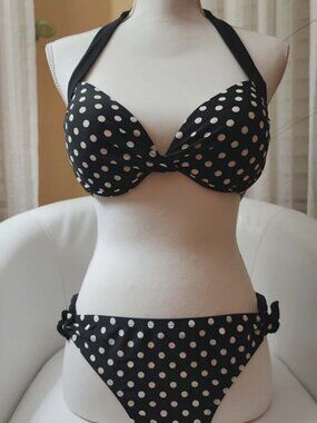 Tahiti Black & White Floral Tankini Swimsuit Size 10
